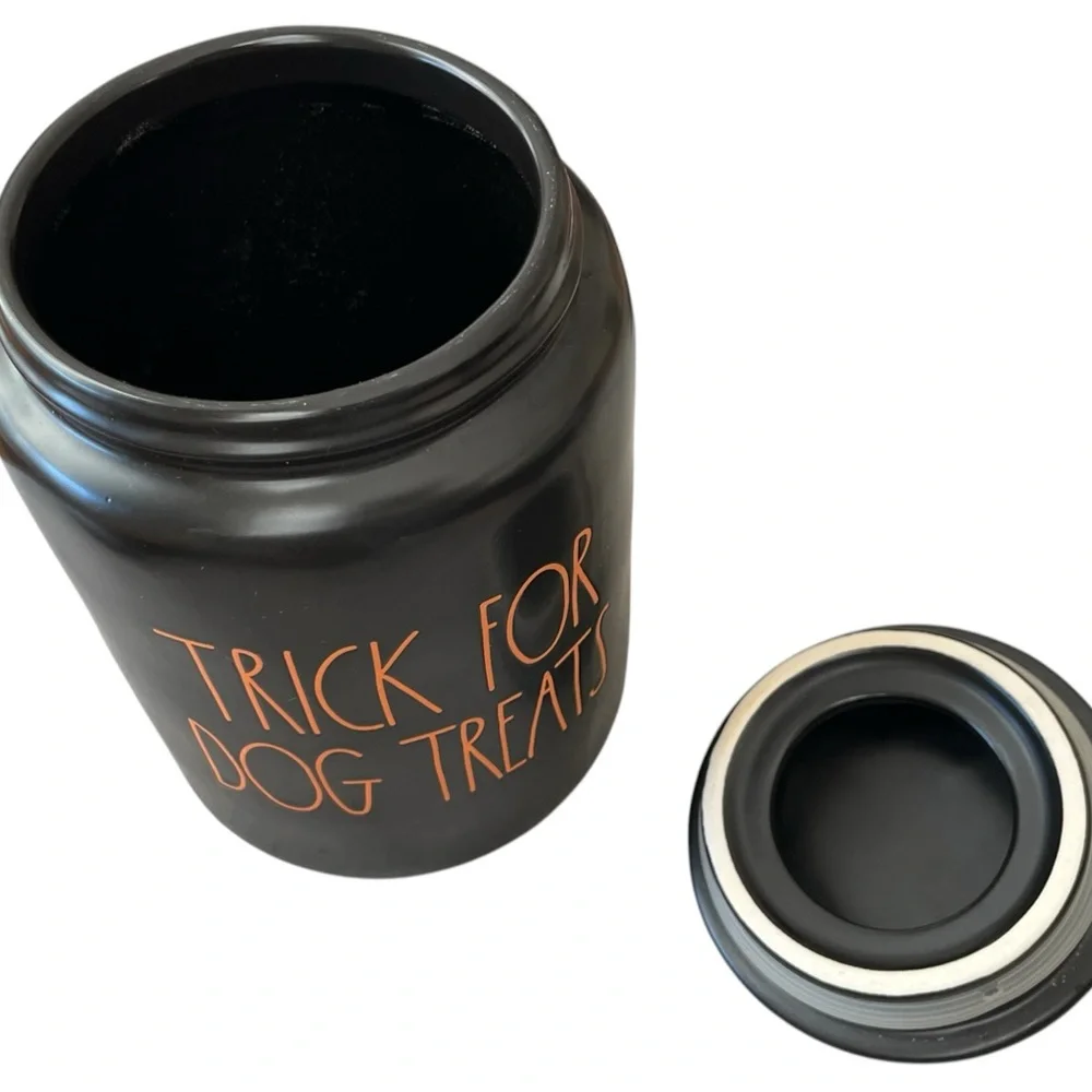 Rae Dunn Halloween Dog Bowl & Treat Canister Set “HOWLOWEEN” Black Orange